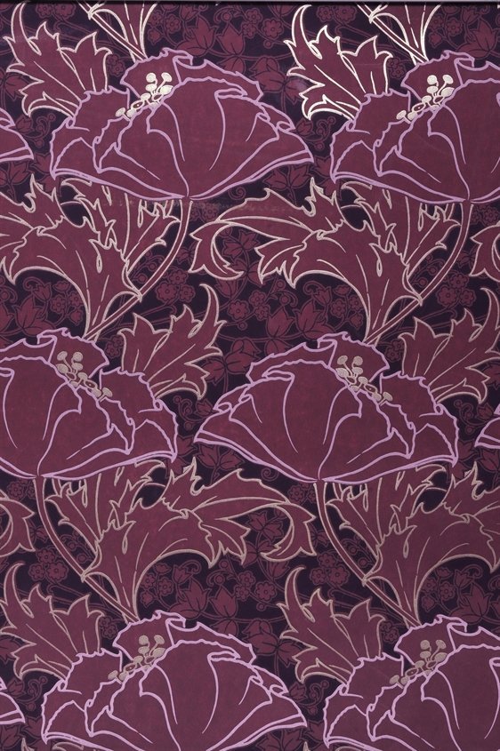 Tapetti Berlin, viininpunainen/ liila