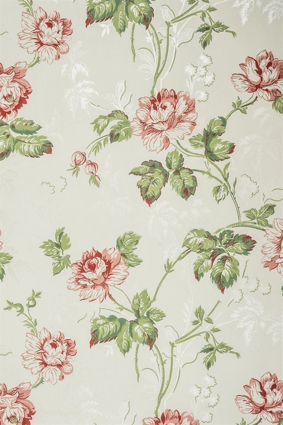 Tapetti Belle époque, valkoinen/ punainen