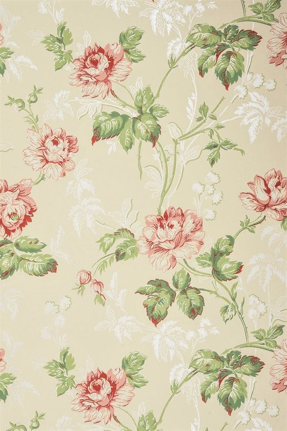 Tapetti Belle époque, roosa/ punainen