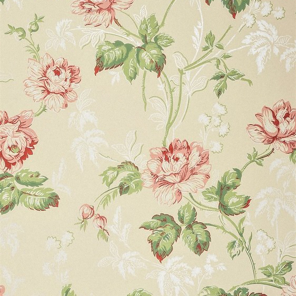 Tapetti Belle époque, roosa/ punainen