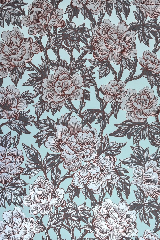 Tapetti Pionen, hopea/ sininen