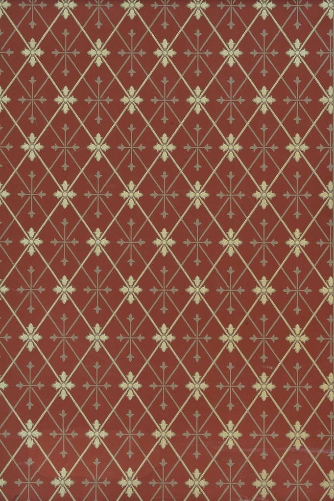 Tapetti Skogshyddan, punainen/ kulta