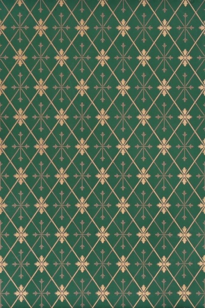 Tapetti Skogshyddan, vihreä/ kulta