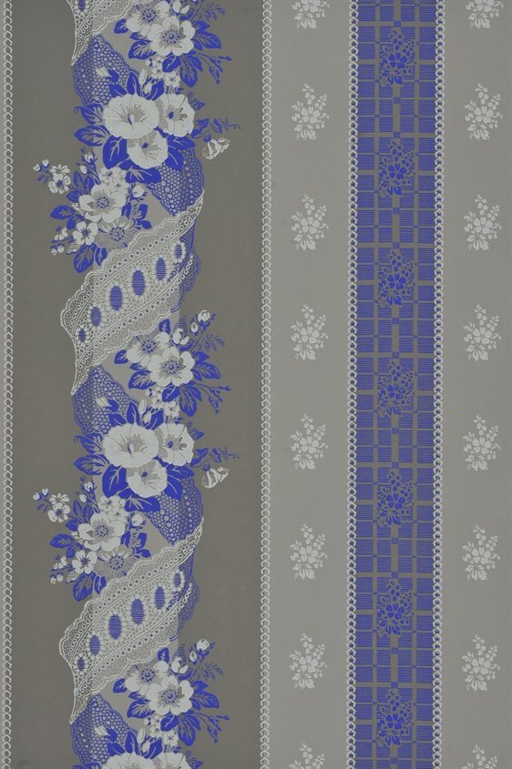 Tapetti Felice Eleonore, harmaa/ ultramariininsininen