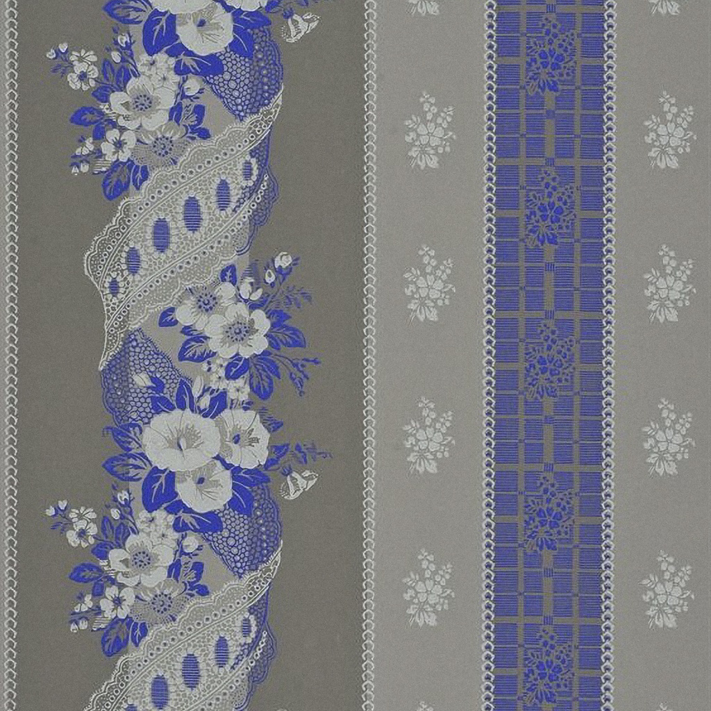Tapetti Felice Eleonore, harmaa/ ultramariininsininen