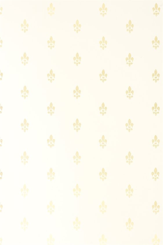 Tapetti Fransk lilja, valkoinen/ kulta