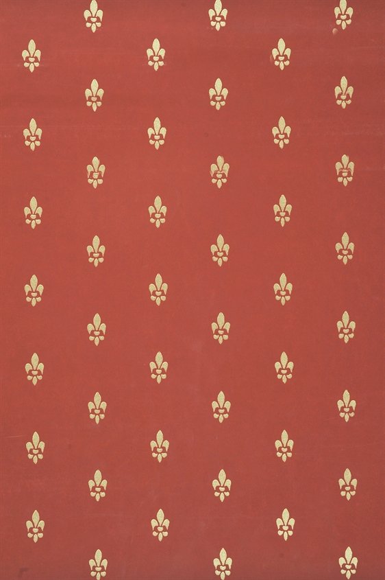 Tapetti Fransk lilja, punainen/ kulta