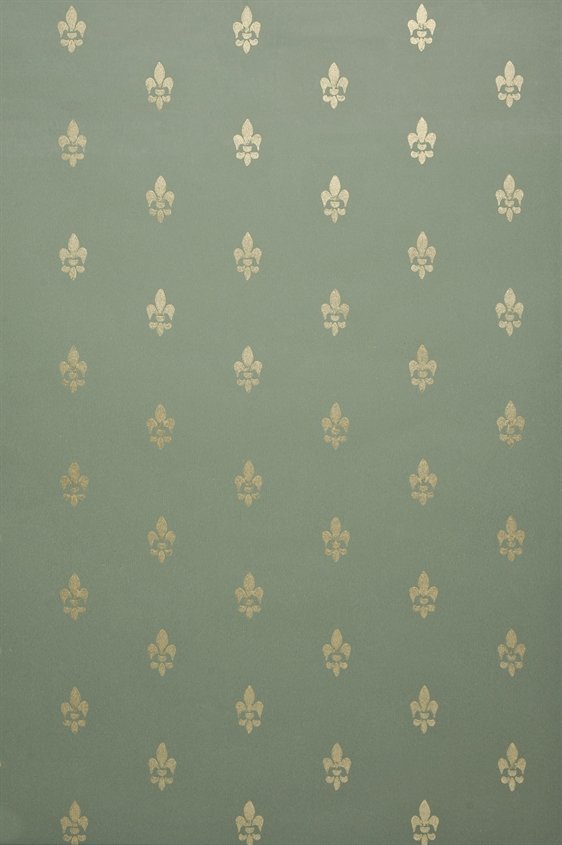Tapetti Fransk lilja,  vihreä/ kulta