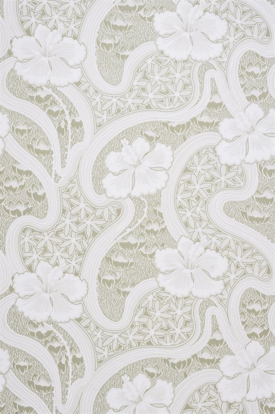 Tapetti Tjolöholm, vihreä/ valkoinen