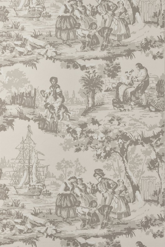 Tapetti Skeppsmotiv, harmaa