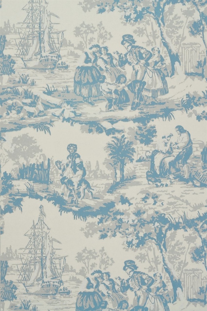 Tapetti Skeppsmotiv, sininen