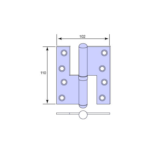 Sarana vasen 4½", pyöristetty nuppi, kuulalaakerilla