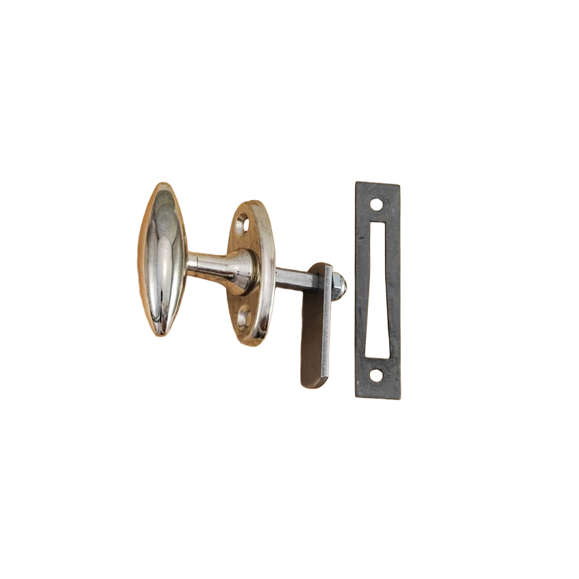 Kääntösuljin sulkijakielellä ja vastakappaleella Niklattu messinki 52x26 mm Ruuvit mukana
