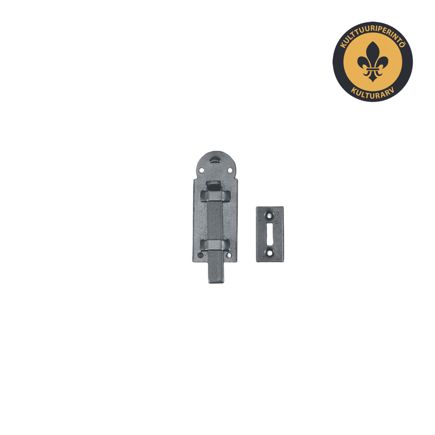 Työntösalpa reikäpellillä, Villa Karlsro, 20x51mm. Käsittelemätön teräs.