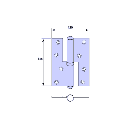 Sarana painaville oville, pyöristetty nuppi teräs, kuulalaakerilla 50x143/230 mm oikea