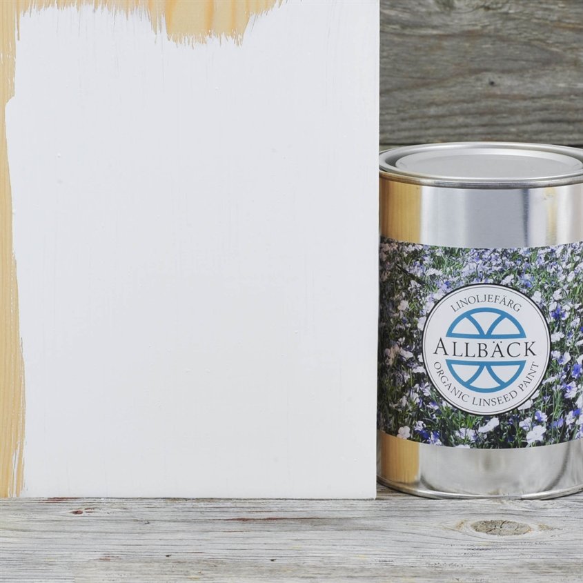 Allbäck pellavaöljymaali Mantelinvalkoinen 1 l