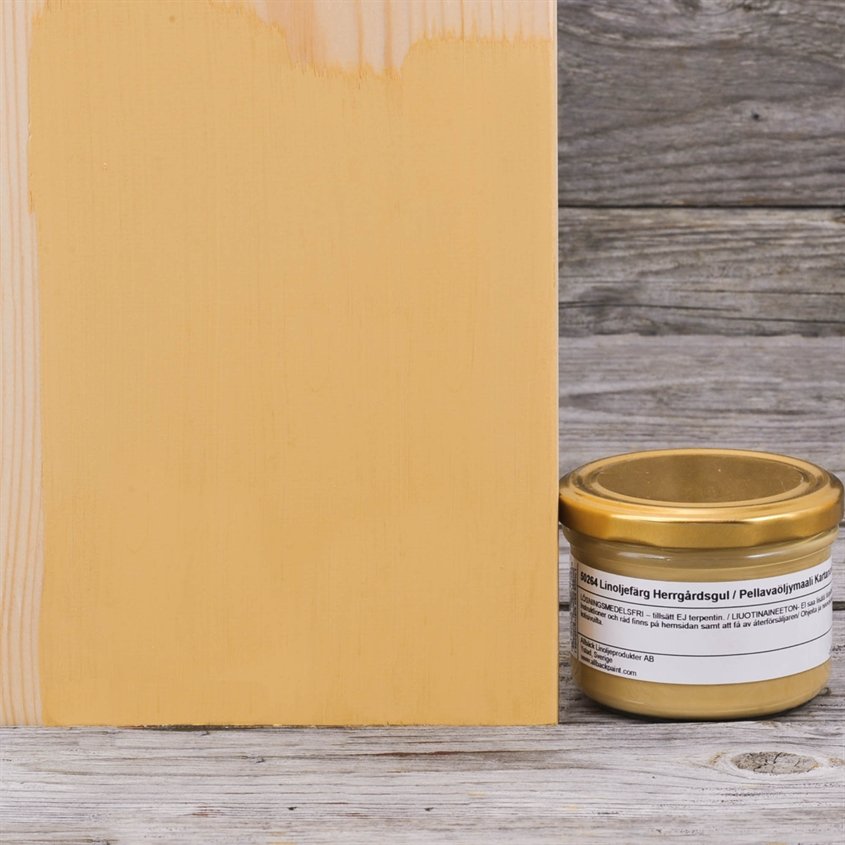 Allbäck pellavaöljymaali Kartanonkeltainen 2 dl