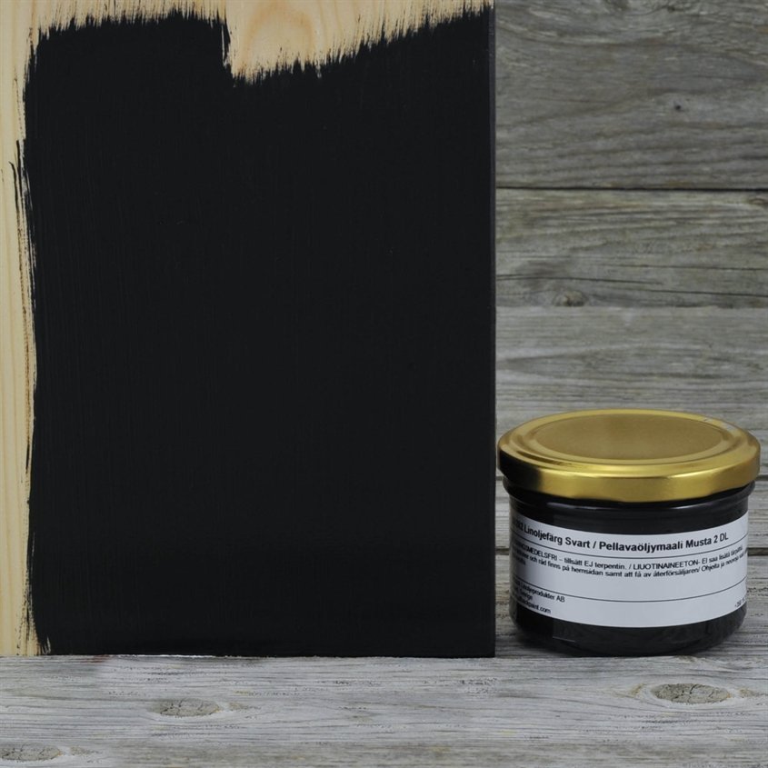 Allbäck pellavaöljymaali Musta 2 dl