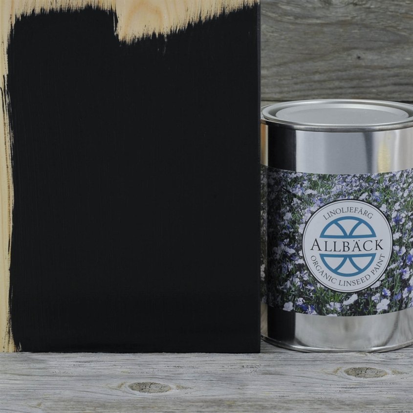 Allbäck pellavaöljymaali Musta 1 l
