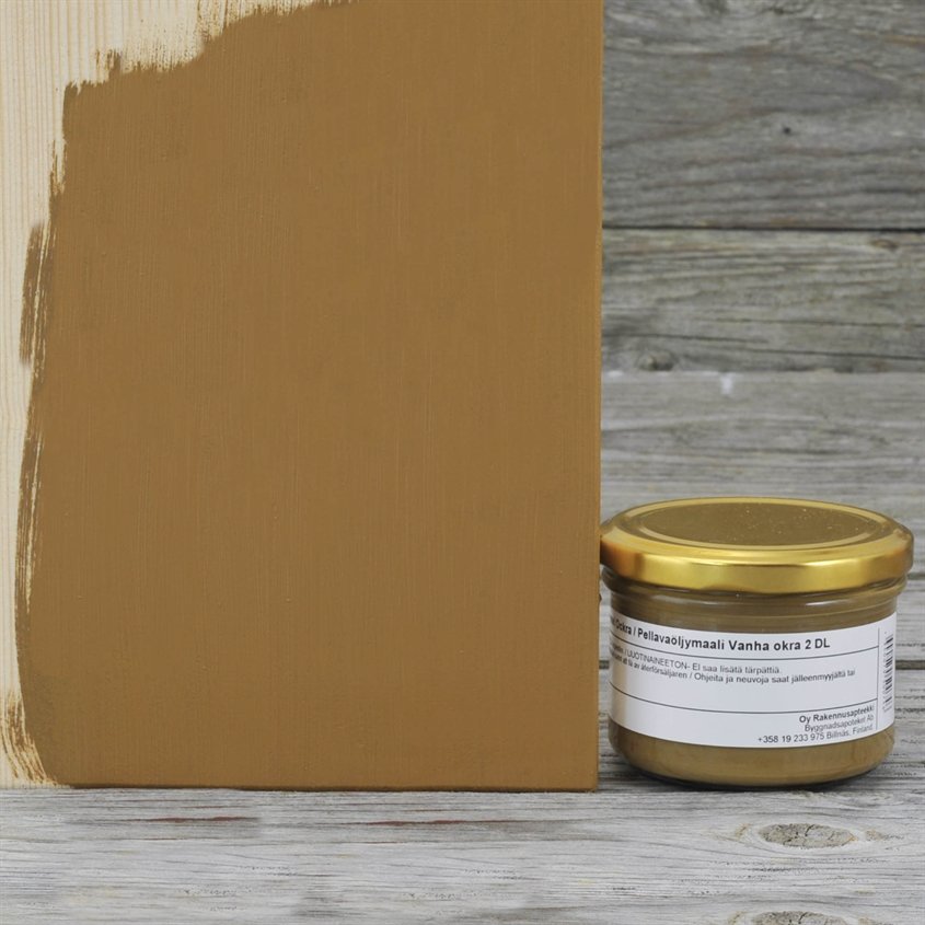 Allbäck pellavaöljymaali Vanha Okra 2 dl