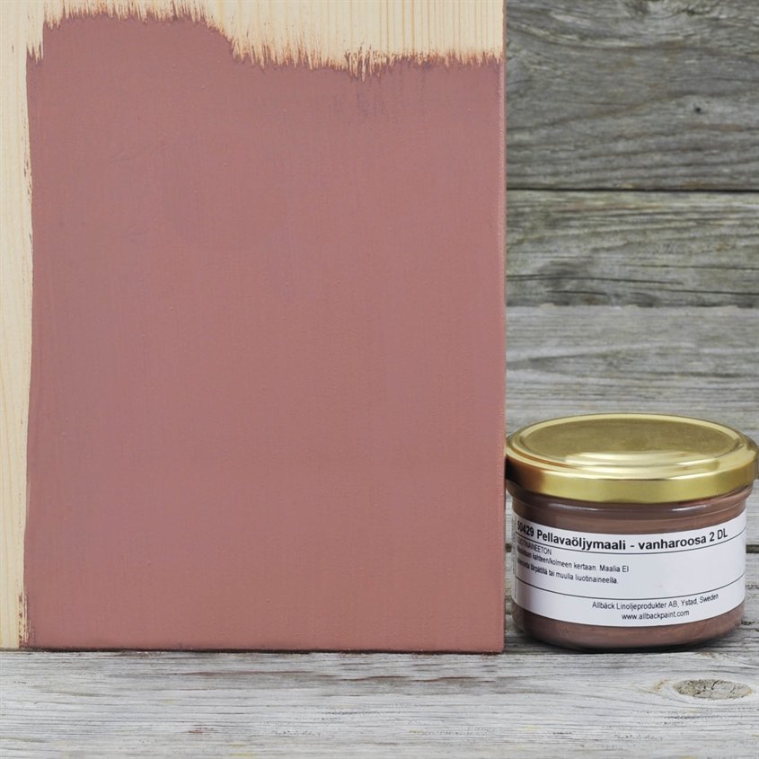 Allbäck pellavaöljymaali Vanha Roosa 2 dl