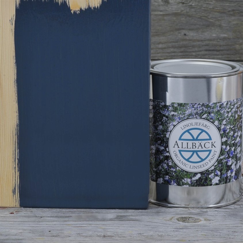 Allbäck pellavaöljymaali Vanha Sininen 1 l
