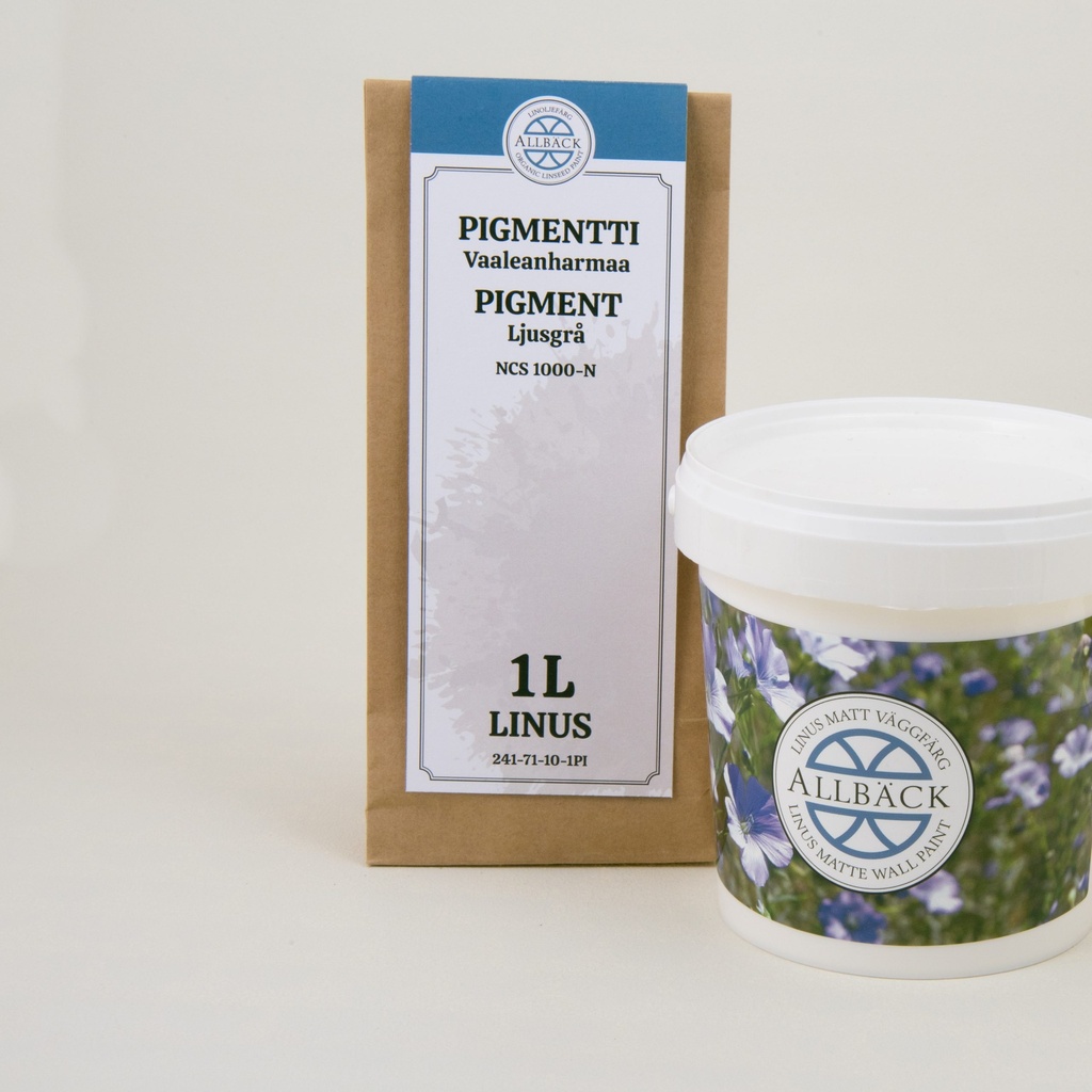 Täysmatta pellavaöljyemulsiomaali Linus 1 l, Vaaleanharmaa