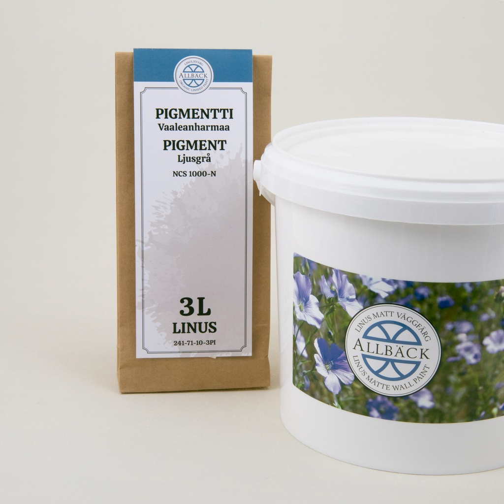Täysmatta seinä- ja kattomaali, Linus 3L. Vaaleanharmaa.