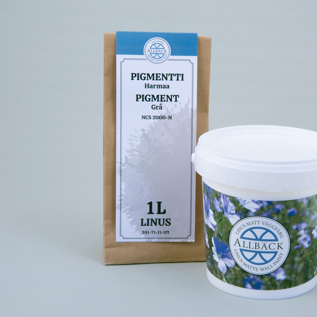 Täysmatta pellavaöljyemulsiomaali Linus 1L, Harmaa