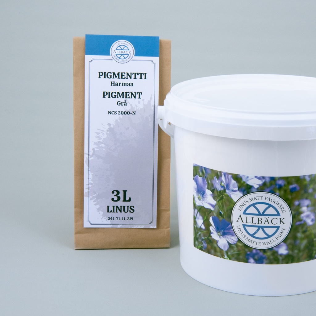 Täysmatta seinä- ja kattomaali, Linus 3L. Harmaa.