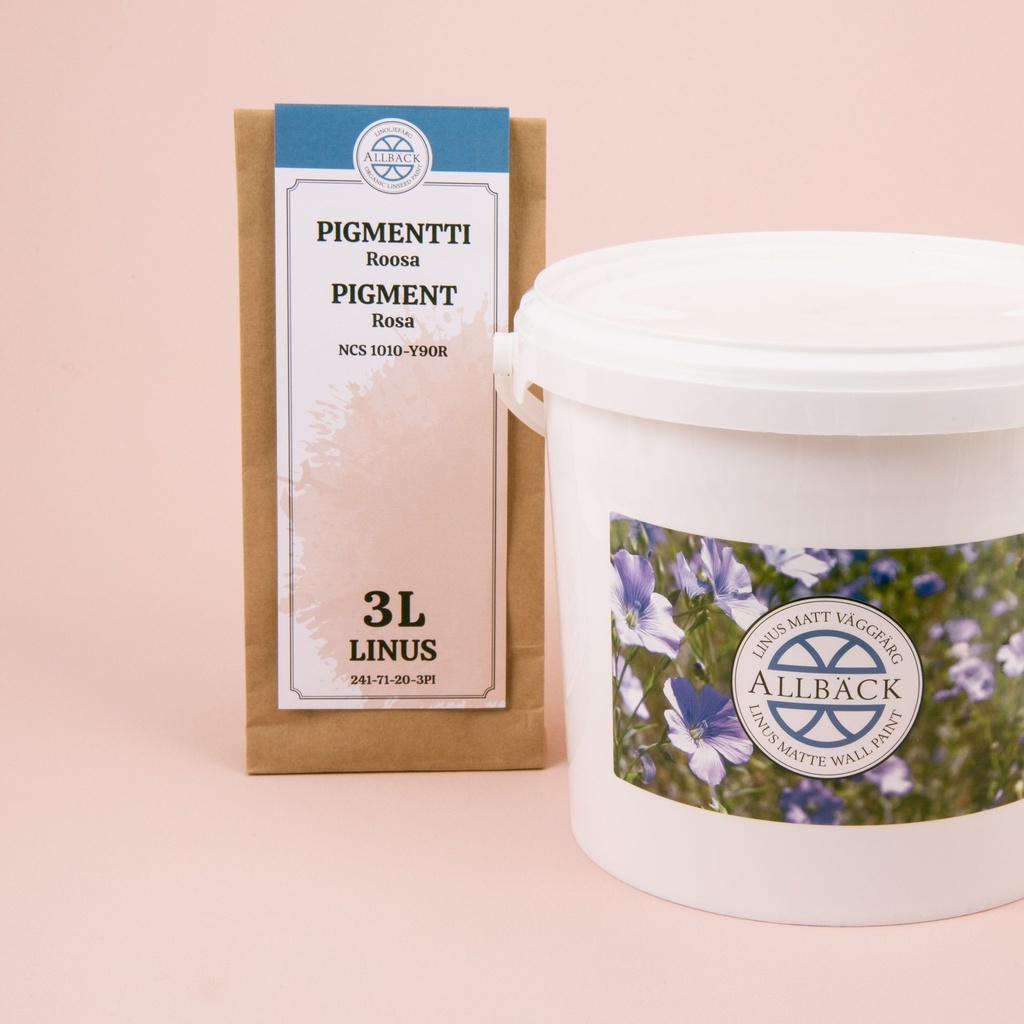 Täysmatta pellavaöljyemulsiomaali Linus 3 l, Roosa