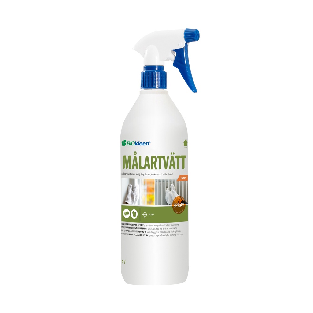 Maalipesu Eco sisätiloihin  sumutepullo 1L BIOkleen