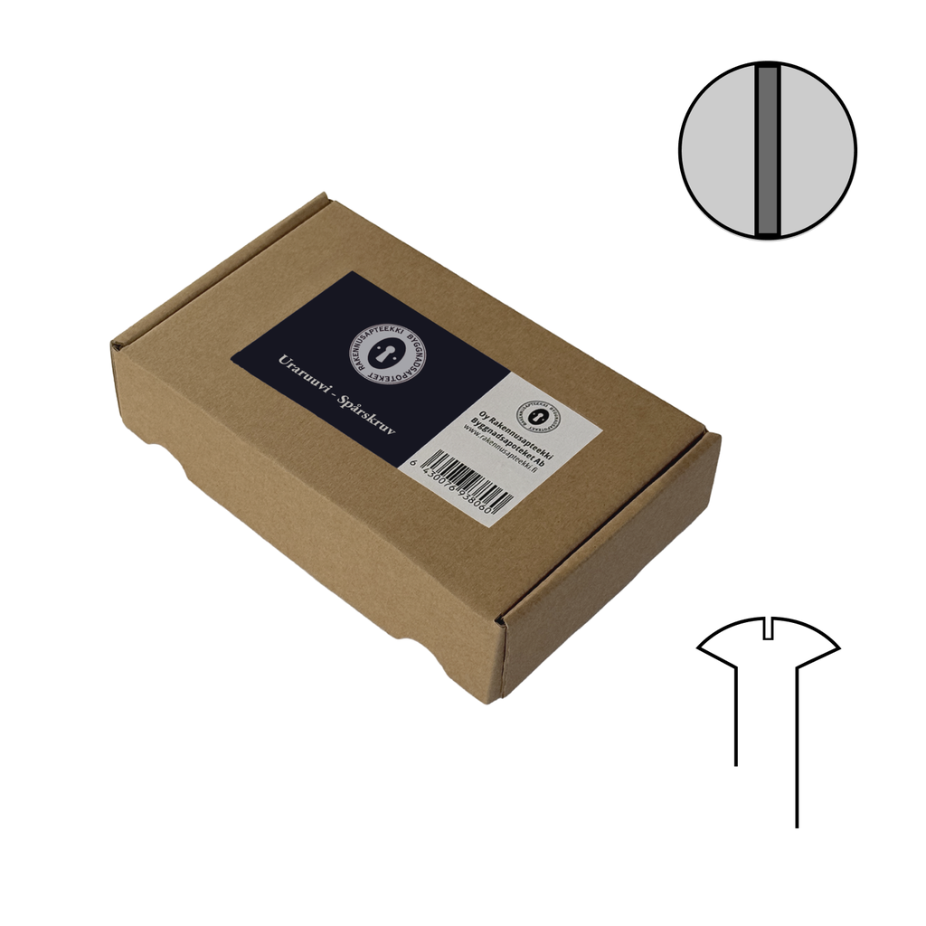 Puuruuvi 5X35 Din 95 Linssikanta Niklattu messinki, 100kpl/ pakkaus.