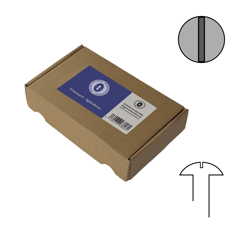 Haponkestävä uraruuvi A4 3,5X25 DIN 96 Kupukanta, 200kpl/ pakkaus.