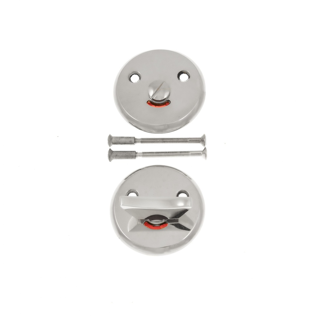 WC-lukon pintahelat pyöristetty reuna. Läpimenevät ruuvit. Niklattu