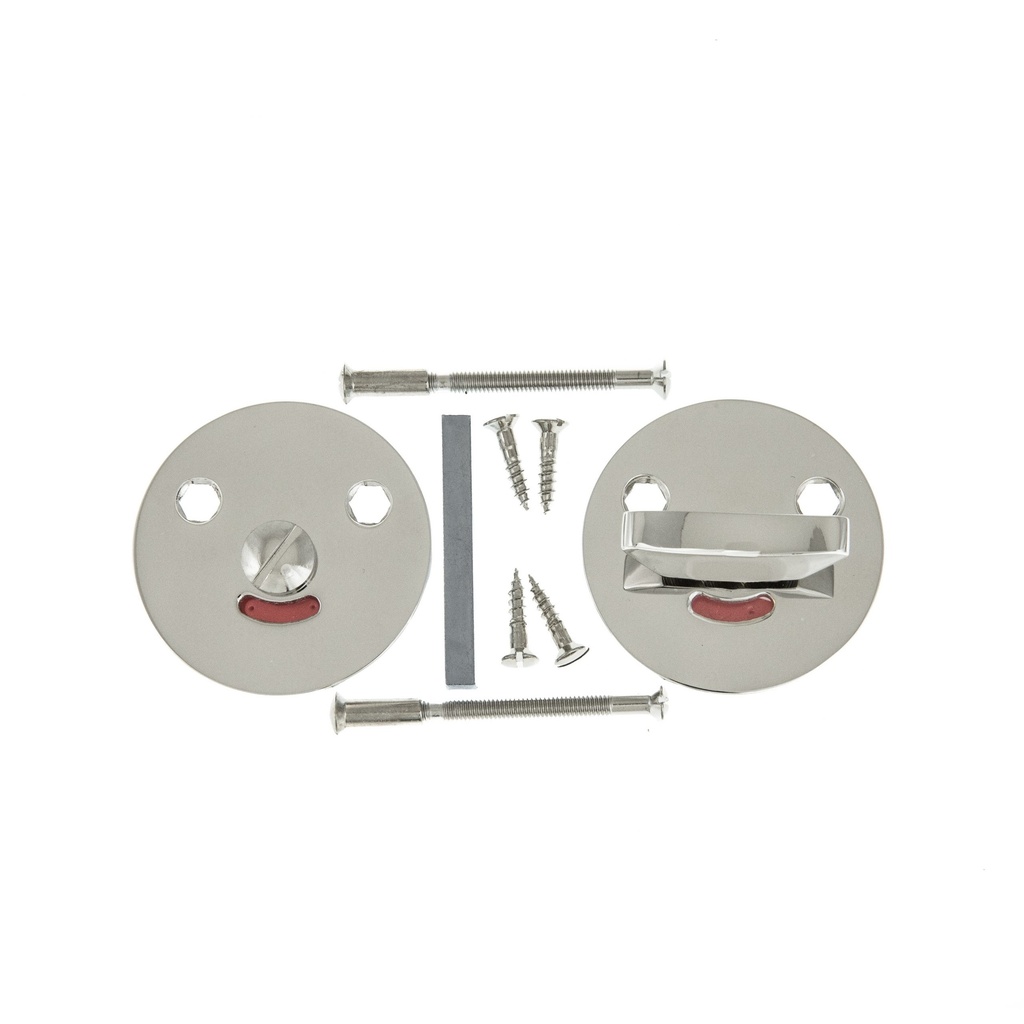 WC-lukko, pinta-asennettava, niklattu messinki