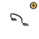 Vetokahva lehden muotoisilla kiinnikkeillä malli Billnäs 1800-luvulta Öljypoltettu Käsintaottu