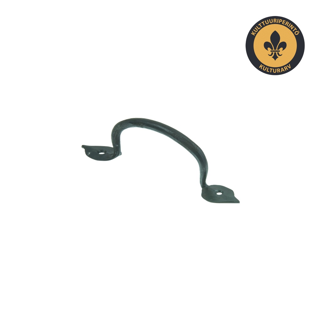 Vetokahva lehden muotoisilla kiinnikkeillä Malli 1800-luvulta Öljypoltettu 250 mm Käsintaottu