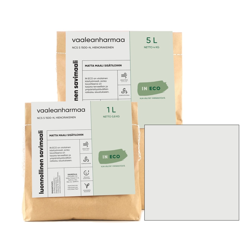 Vaaleanharmaa 1L Savimaali