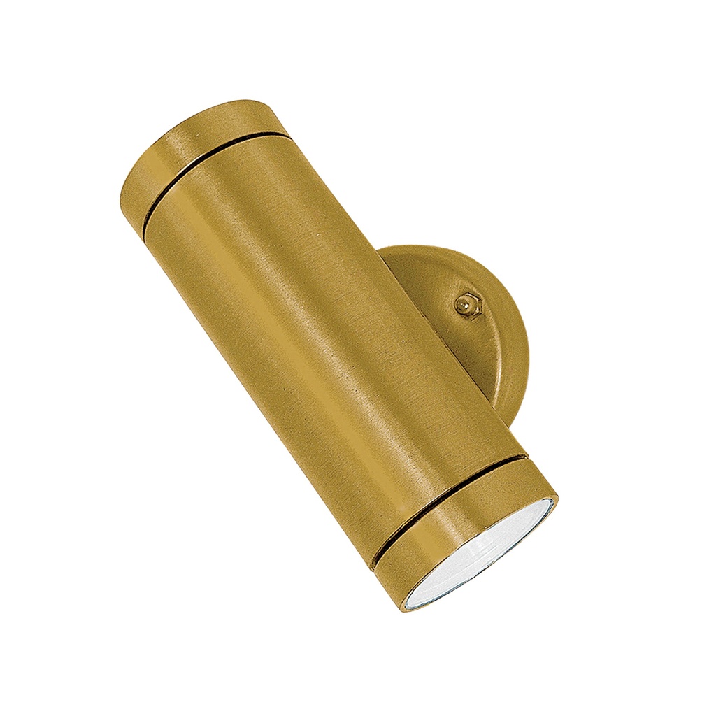 Kohdevalaisin tupla, Ø60mm, korkeus 165mm, messinki, GU10, IP44, Max 35W, Agelux.