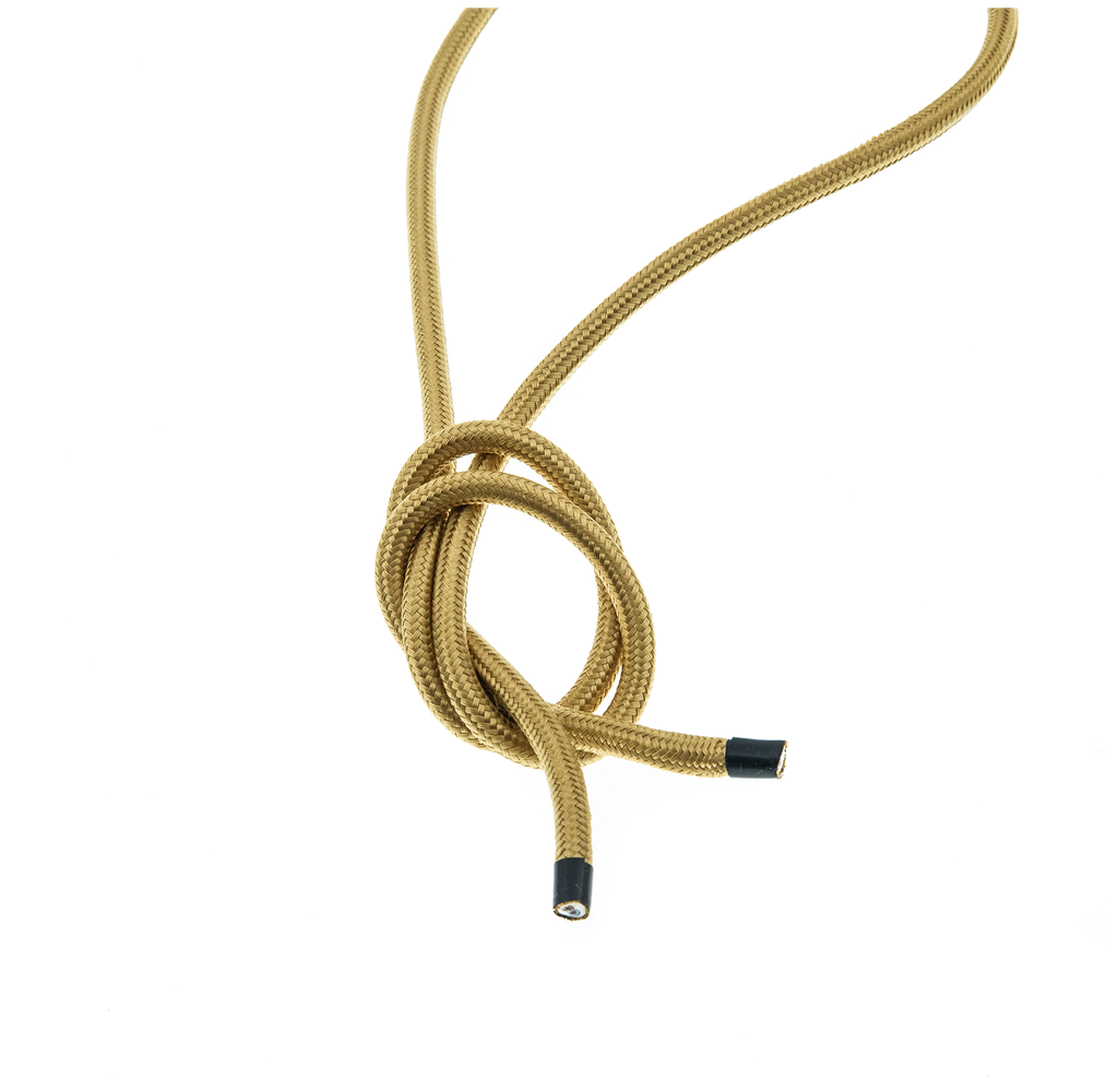 Valaisinjohto 50m. 2x0,75 kulta pyöreä tekstiili.
