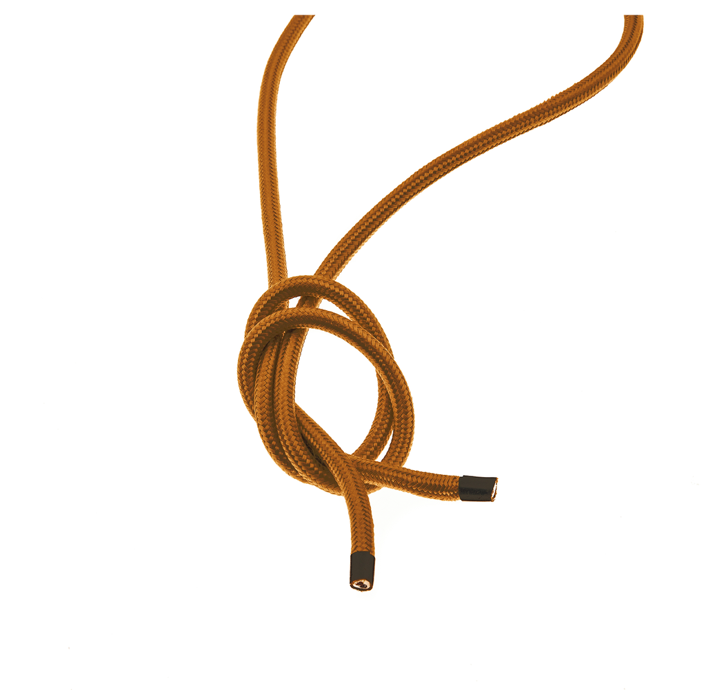 Valaisinjohto 4m. 2x0,75 vaaleanruskea pyöreä tekstiili.