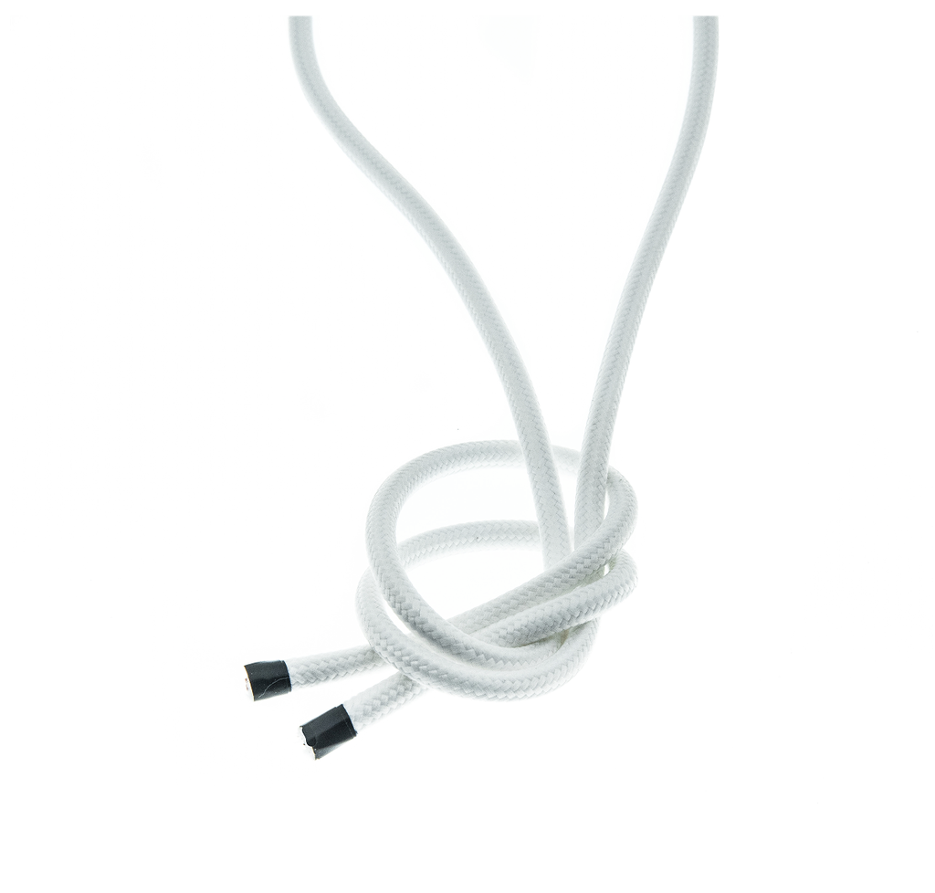 Valaisinjohto 50m. 2x0,75 valkoinen pyöreä tekstiili.
