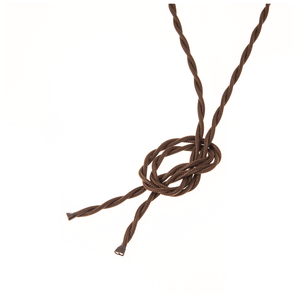 Valaisinjohto 50m. 2x0,75 ruskea punottu tekstiili.