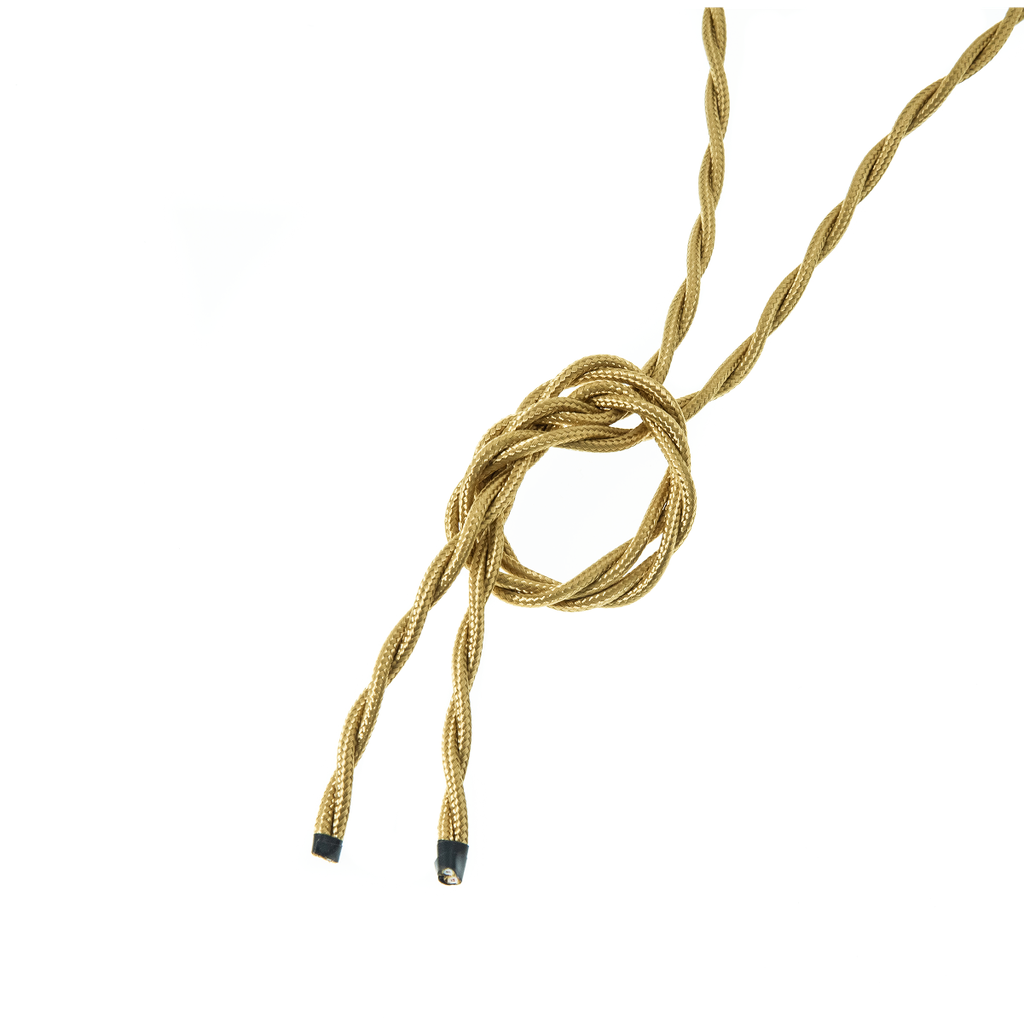 Valaisinjohto 50m. 2x0,75 kulta punottu tekstiili.