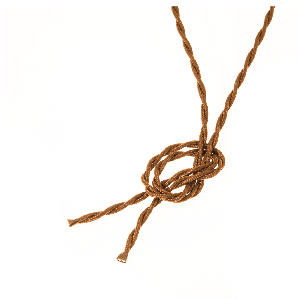 Valaisinjohto 4m. 2x0,75 vaaleanruskea punottu tekstiili.