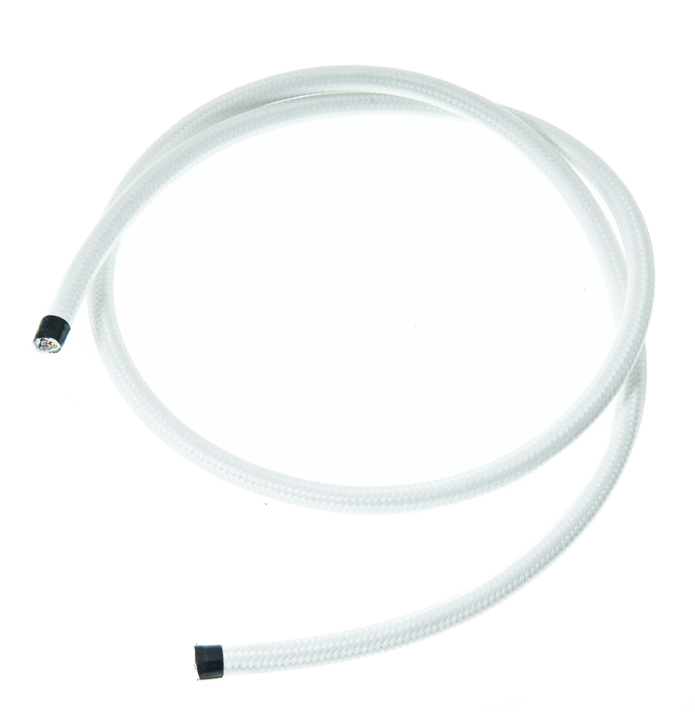 Valaisinjohto 50m. 3x0,75 valkoinen pyöreä tekstiili.