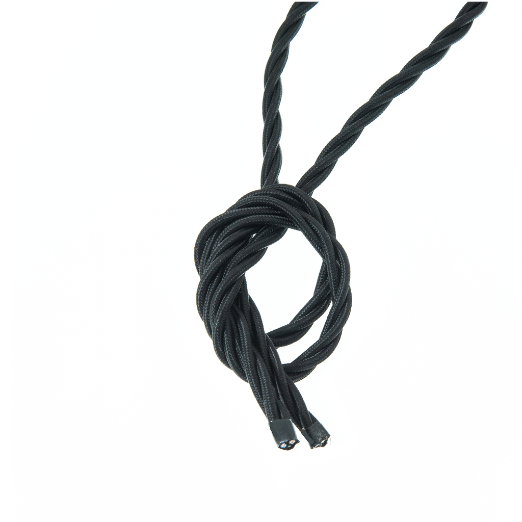 Valaisinjohto 50m. 3x0,75 musta punottu tekstiili.