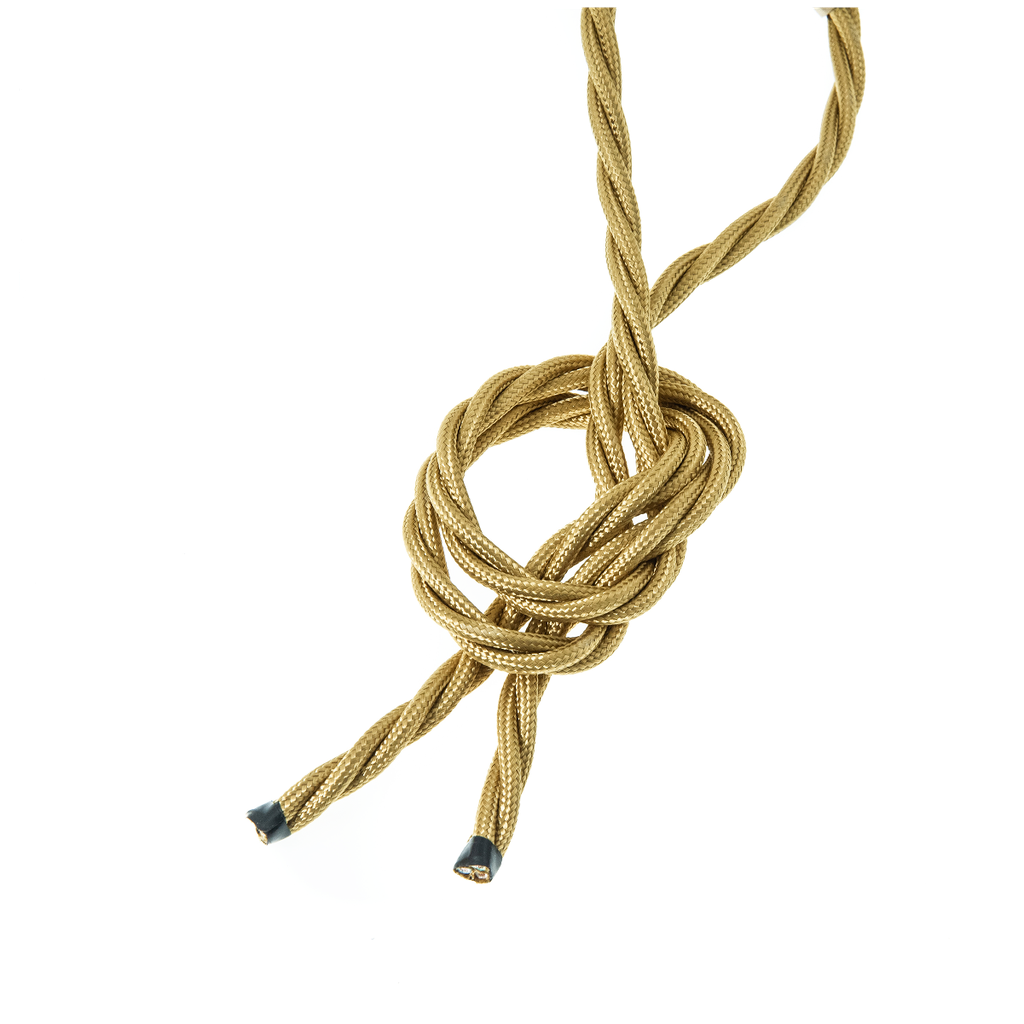 Valaisinjohto 4m. 3x0,75 kulta punottu tekstiili.