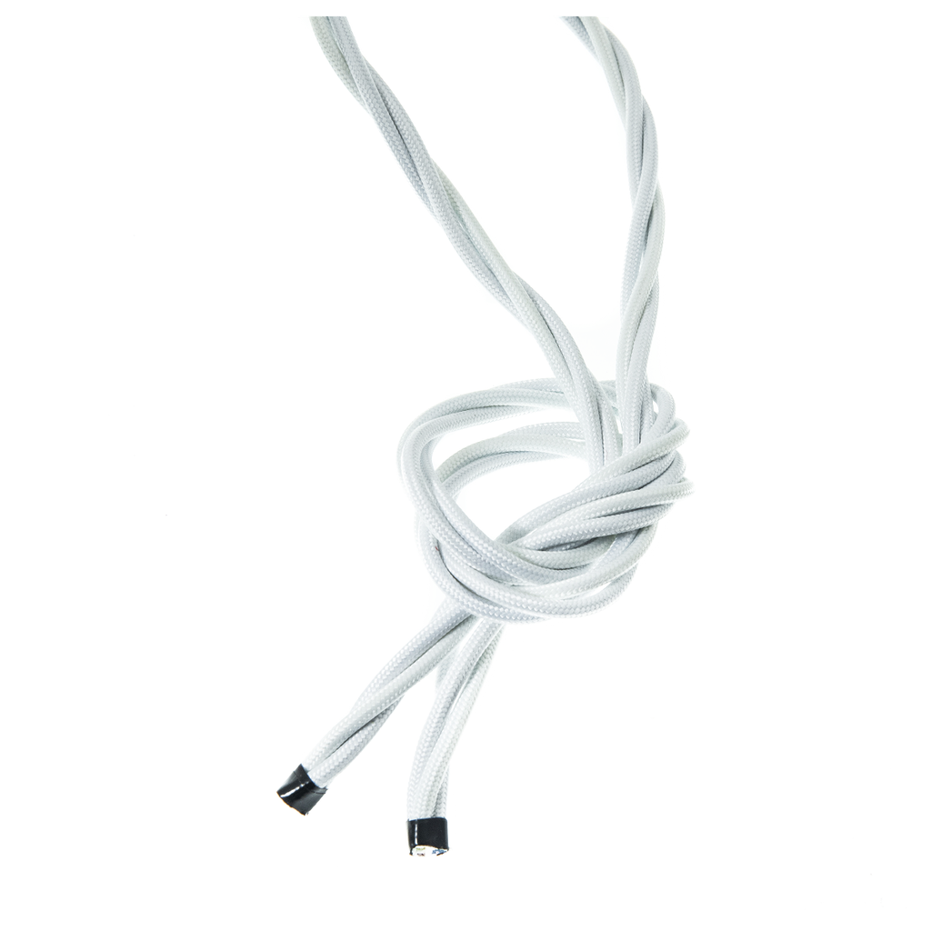 Valaisinjohto 4m. 3x0,75 valkoinen punottu tekstiili.